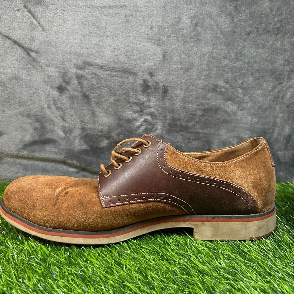 Johnston and Murphy 59-15020 Oxford Mens size 10.5 Brown Suede Leather Trim